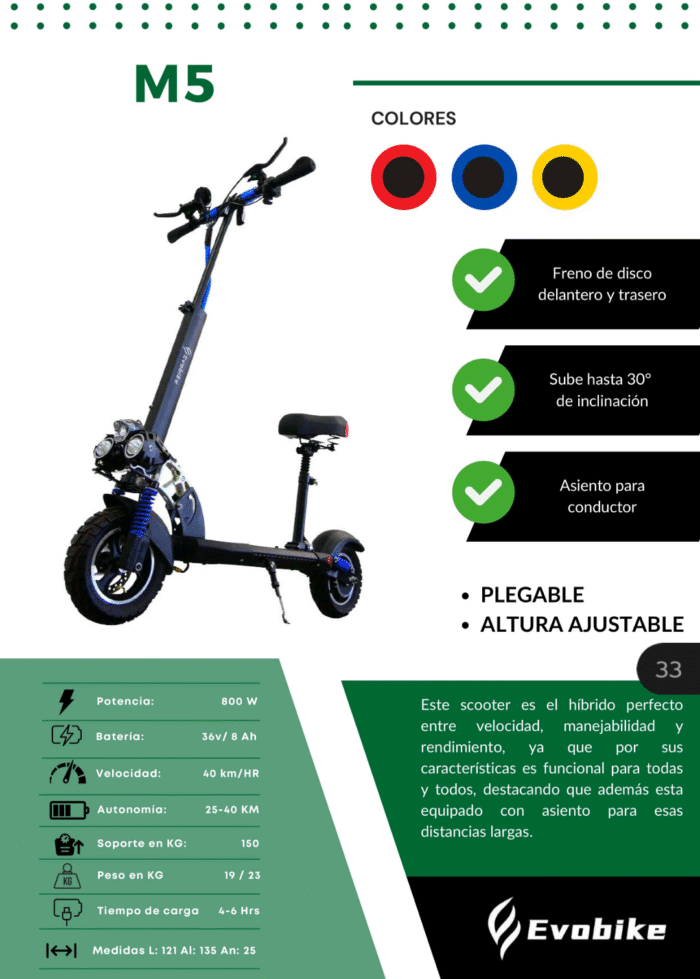 SCOOTER ELÉCTRICO M5 - Imagen 4