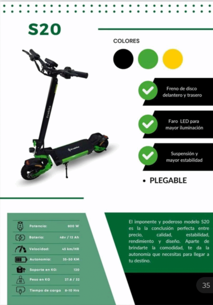 SCOOTER ELÉCTRICO S20 - Imagen 2