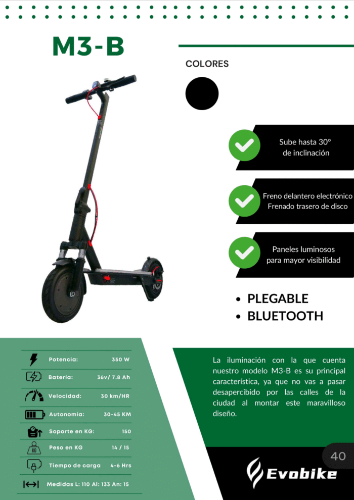 SCOOTER ELECTRICO M3B - Imagen 4