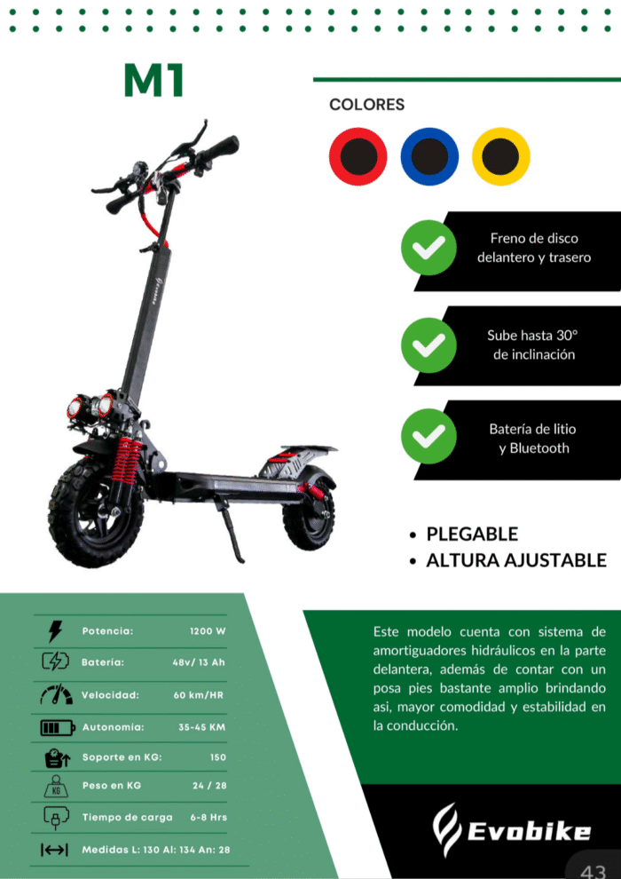 SCOOTER ELÉCTRICO M1 - Imagen 3